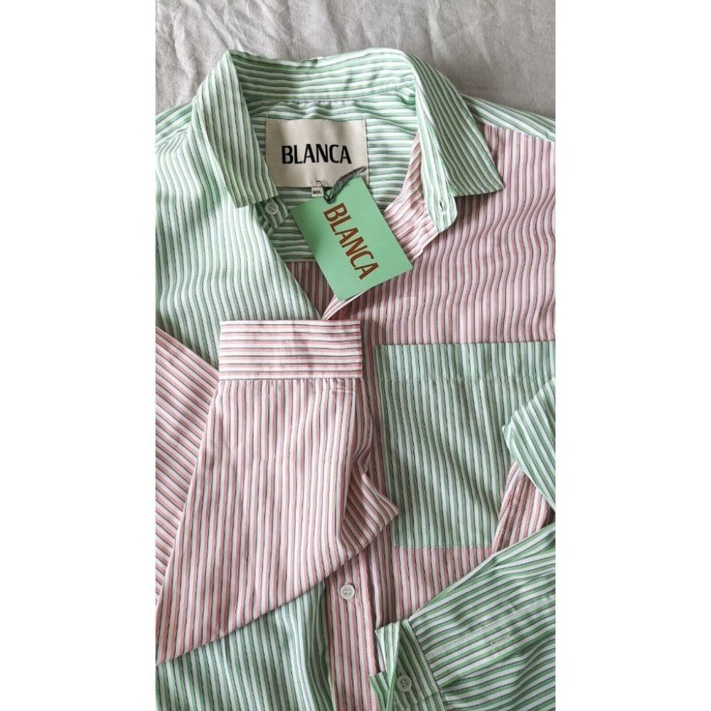 BNWT Blanca Benny Shirt Lime Pink Size M-L Long Sleeve - Picture 10 of 10
